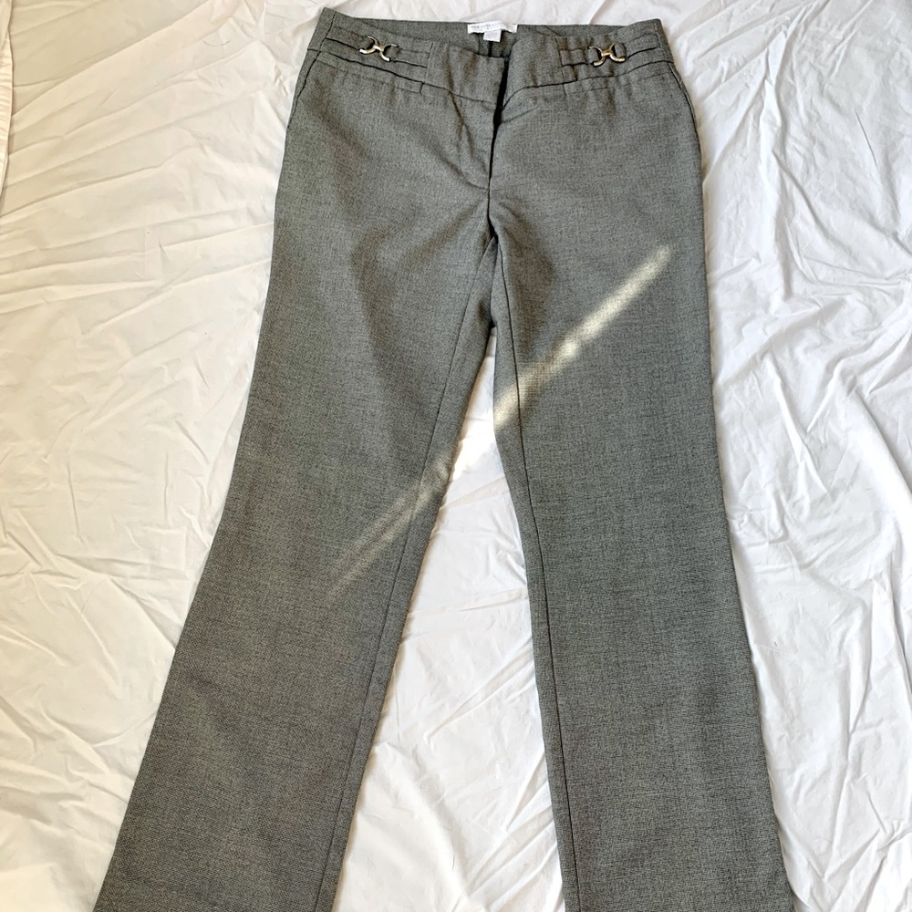New York & Company mid-rise waist black/white checked trousers